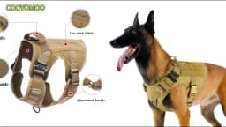 Tactical Dog Harness, Adjustable No-Pull Handle Service Vest Heavy Duty Pet Large Breed, Dog Vest for Training Hunting Walking