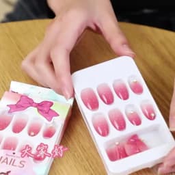 24Pcs Short Round Head Ballet Manicure Press On Nail Full Cover Artificial Coffin Fake Nails Wearing Reusable False Nails Art