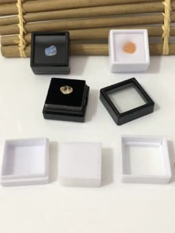 10pcs Square Gemstone Box Diamond Jewelry Display Box Loose Ring Holder Display Case Gem Coin Showcase Container White Black