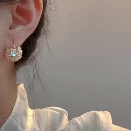 2Pcs/Set Sparkly Earrings Ear Stud Piercing Jewelry Korean Women'S Temperament Circle Pearl Earrings Party Jewelry Accessories
