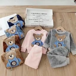 Baby Boy Winter Sets Plush Hooded Jacket 2pcs Children's Casual Outfit Suits Kids Arctic Velvet Tracksuit Toddler Girl Clothing