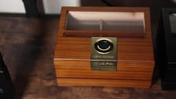 Cigar Box Humidor with Hygrometer and Humidifier, Cedar Wooden Case with Drawer, Divider, Length Gauge, Desktop Humidor Box Gift