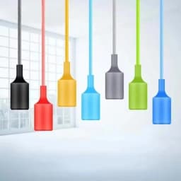 Adjustable Silicone Pendant Light Wholesale Vintage E27 Lamp Holder with Cord Bendable Ceiling Wall Lamp for Home Bar Decor