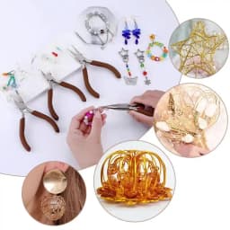 4Pcs Jewelry Pliers Tool Set Needle Nose Pliers Round Nose Pliers Wire Cutters Bent Nose Plier for Jewelry Beading Repair Making