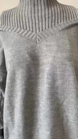 2023 Autumn Winter New Off Shoulder High Neck Long Sleeve European and American Sweater Loose Knit Cardigan