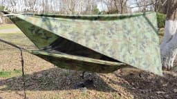 Lightweight Portable Camping Hammock and Tent Awning Rain Fly Tarp Waterproof Mosquito Net Hammock Canopy 210T Nylon Hammocks