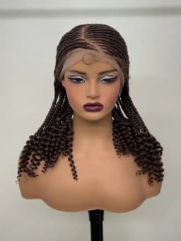 Short Ombre Cornrow Braided Wigs 14inch Synthetic Full Lace Kontless Braided Wigs Lace Frontal Braided Lace Wigs for Black Women