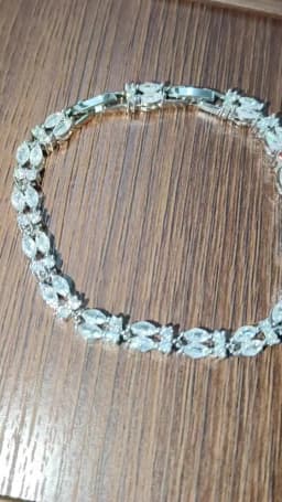 925 Sterling Silver Leaf-shaped Water Drop-shaped Bright Crystal Zircon Bracelet Women's Elegant Light Luxury Jewelry