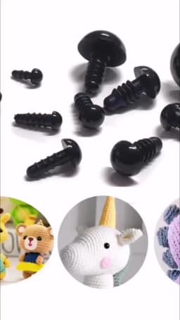 100pcs 10mm Eyeball Doll Accessories Black Plastic Plush Safety Eyes Amigurumi For Toys 6mm 8mm 12mm DIY Funny Toy Eyes Animal