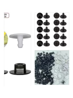 Universal Hole Shoe Buckle in White & Black for Garden Beach Use Plastic Back Strap Repair Kit for Boys & Girls