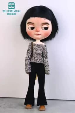 Blyth Doll Clothes Fashion Sweater Flared Pants for 28-30cm Azone OB22 OB24 Toys Gift