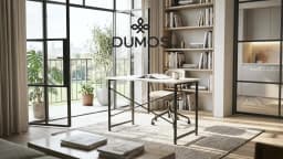 JHK Computer Office Desk Writing Study Office Gaming Table Modern Simple Style Compact Metal Frame Wood Tabletop Easy Assembly