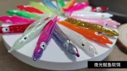 ShareShark 30pcs/bag 20 Mixed Color Glowing Squid Fishing Lure Soft Rubber Octopus Skirt Bait for Sea Bass Tuna Carp