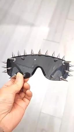 Novelty Punk Glasses Rock Large Shield Spike Fashion Weird Club Sunglasses Funny Party Glasses