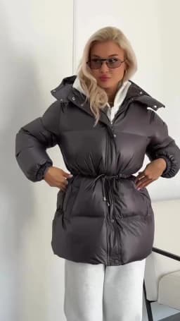 Women Solid Thicken Cotton Outwears Casual Stand Collar Zipper Long Sleeves Lace Up Detachable Hat Coat Winter Lady Warm Jackrts