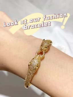 Gold Silver Color Leopard Head Bracelets For Women Men 18K Gold Plated Bangle Luxury CZ Zircon Fashion Punk Jewelry Gifts