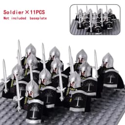 MOC Medieval Dwarf Warrior Elves Knights LOTR Figures Building Blocks Accessories Armor Shield LOTR DIY Toys for Children Gift