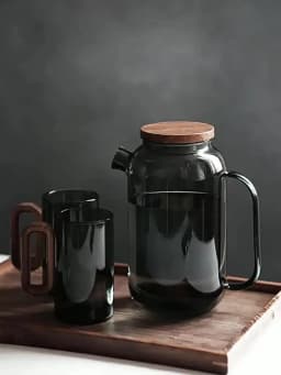 2/4/6pcs Glass Mug With Wooden Handle Heat-resistant Teacup Set Transparent Breakfast Milk Juice Cup Home Party Drinkware