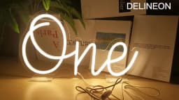 Dimmable LED Neon Sign 'ONE' for Baby's 1st Birthday Party Decor USB Powered Neon Light for Home Bar Stand Art Decoration