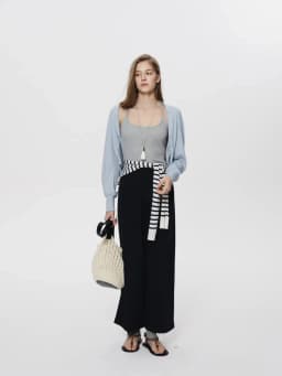 DUSHU Spring Women Beaded Drawstring High Waist Wide Leg Trousers Straight Fit Casual Pants Minimalist Street Style Loose Fit