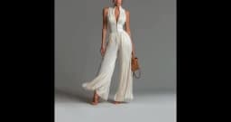 Elegant Stand Collar Zipper Pleated Jumpsuit Women's Solid High Waist Wide Leg Romper Summer Sleeveless Vacation Overalls