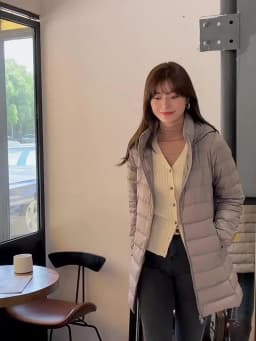 Haze Blue Women's Lightweight Long Jacket, Hooded Long Sleeve Coat, Asian Size M-7XL, Red, Black, Blue, Purple Available Parkas