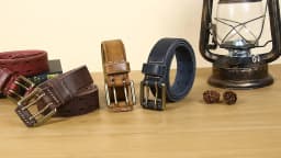 Belt For Men Leather Work Heavy Duty Double Buckles Dlawed Genuine Leather 3.8cm Male Copper Buckle Retro Brown Men's Belt