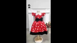 New Polka Dot Bow Sequin Little Fly Sleeve Princess Dress for Girls Christmas and Halloween Cosplay Performance Costume