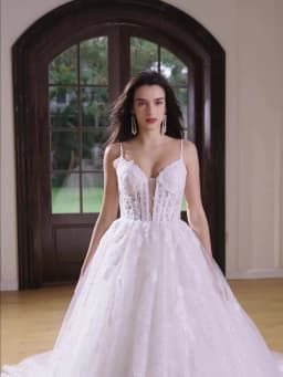 BEPEITHY Customizd Glitter V Neck Lace Wedding Dresses For Women Plus Size Ivory A-Line Bride Spaghetti Straps Bridal Gown 2026