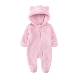 2026 Winter Thicken Fleece Newborn Baby Romper Soild Cotton Hoodies Infant Girl Onesie Toddler Boy Jumpsuits Warm Casual Outfits
