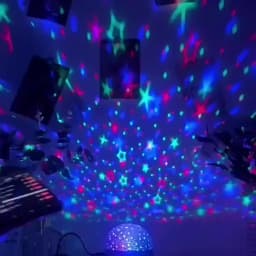 Starry Sky Moon Projector Light RGB 7 Modes Auto Change Color LED Night Light 5V USB Plug Kids Room Ambient Decor Birthday Gift