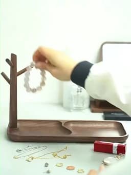HeMu Key Storage Tray for Entrance Foyer Creative Tree Hanging Shelf Desktop Decoration Living Room Key Hanger Display Frame