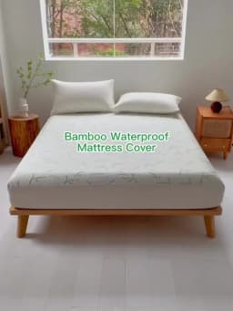 1pc Waterproof Bamboo Mattress Cover (Without Pillowcase), Cooling & Breathable Fitted Bed Sheet With 6-14inches Deep Pocket