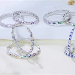 Orstarry S925 Sterling Silver Colorful Wavy Earrings Versatile Hoop Earrings For Women Jewelry Original Party Gifts