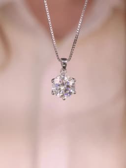 Rrjzz 1CT-5CT Solitaire VVS1 D-Color Moissanite Pendant Necklace for Women 6.5mm-11mm Lab Imitation Diamond GRA Jewelry Gifts