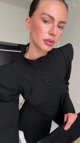 Women Coat Jacket Stand Collar Shoulder Pad Hook Front Jackets Cinched Waist Asymmetrical Hem Blazer Elegant Fashion Outerwear