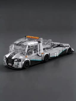 City Series Sprinter Modified Trailer 8-Compartment Race Car Transport Truck Building Blocks Toy Cars Car Models Trucks