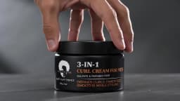 Men's 3-in-1 Curl Cream with Collagen & Coconut Oil - Defines Curls, Tames Frizz, Smooths Styling, Sulfate & Paraben Free 60g