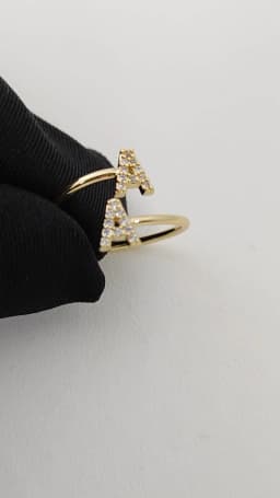 DOREMI Bubble Crystal Letter Women Stagger Letter Ring Custom Design Girls Gift Jewelry Custom Letter Rings