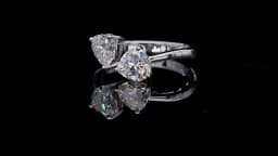 925 Silver Heart-Shaped 2 Carat Moissanite Adjustable Ring Is Fashionable and Simple, Suitable for Daily Life and Wedding
