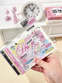 20sheets Kawaii Ins M5 Creative Typeface Die cut Stickers Book for DIY Diary Scrapbook Handmade Aesthetic Stickers