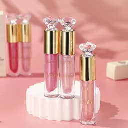 QIBEST 5 Colors Glitter Lip Gloss Long Lasting Diamond Pearlescent Metallic Liquid Lipstick Moisturizing Lip Glaze Tint Makeup