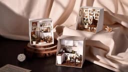 Wooden Mini Doll Hous DIY Kit for Making Room Toys Home Bedroom Decoration with Furniture Kit with LED for Home Decoration Gifts