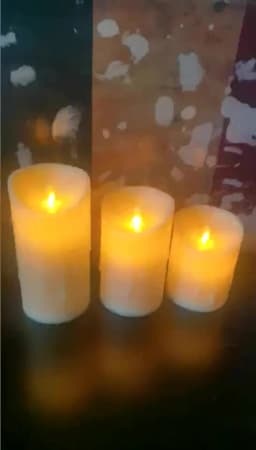 Pack of 3 Remote Control Moving Wick LED Decorative Candles , Battery Dancing Wedding Pillar Candles With Realistic Flame