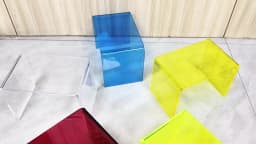 Modern Simple Home Furniture U Shape Translucent Acrylic Footrest Stool Low Shoes Stool