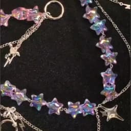 Iridescent Detachable ITA Bag Double Chain Star Heart Pendant DIY Bag Decorative Chain Pain Bag Charm Fashion Waist Chain