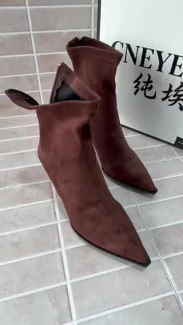 Pointed Toe Women's High Heel Ankle Boots Fashion Elegant Dancing Party Shoes Autumn Winter Women's Stretch Slim Short Booties