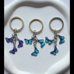 Cute Keychain Colorful Butterfly Key Ring Enamel Flying Animals Key Chains For Women Girls Handbag Accessorie Handmade Jewelry