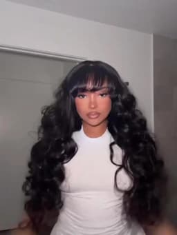 3x1 Full Machine Made Body Wave Human Hair Wigs With Bangs 15A Brazilian Virgin Remy Hair Glueless Wear And Go Wig Natural Black For Women