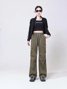 Stylish High Waist Cargo Pants Waterproof Quick Dry Casual Outdoor Hiking Pants with Drawstring